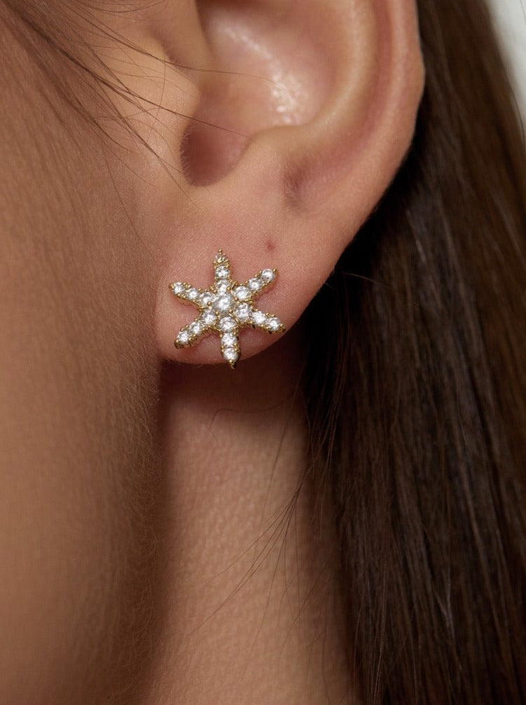 Bordeaux Snowflake Earrings