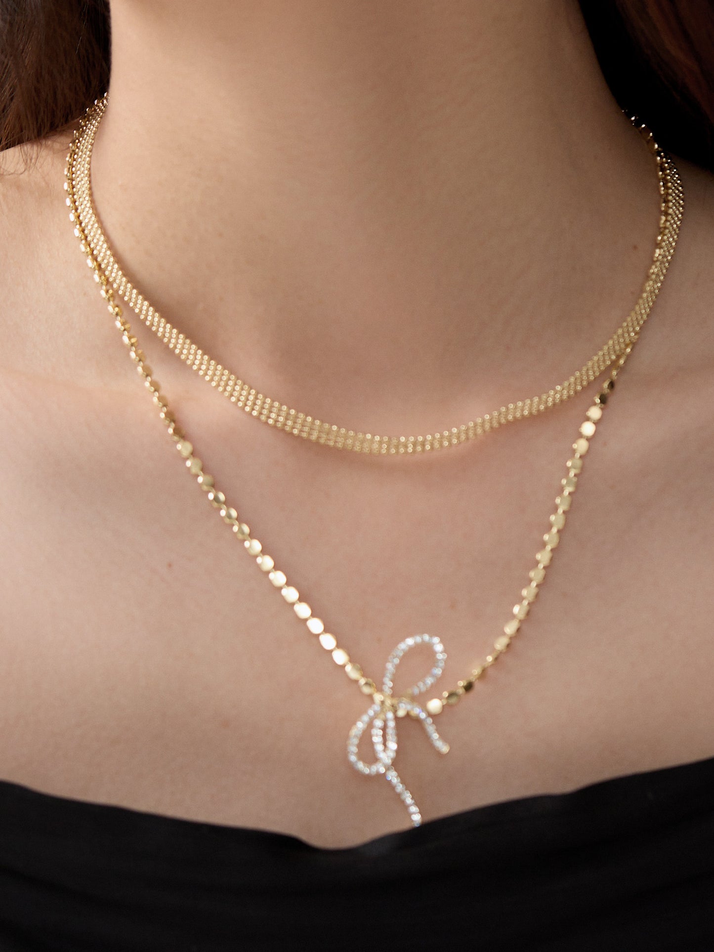 Double Layer Bowknot Necklace