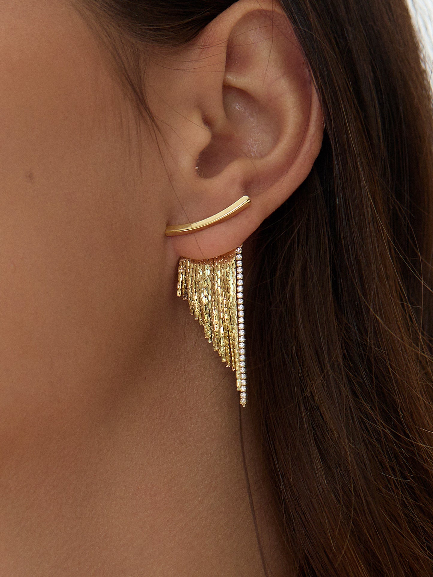 14K Gold Plated Cascade Tassel Earrings
