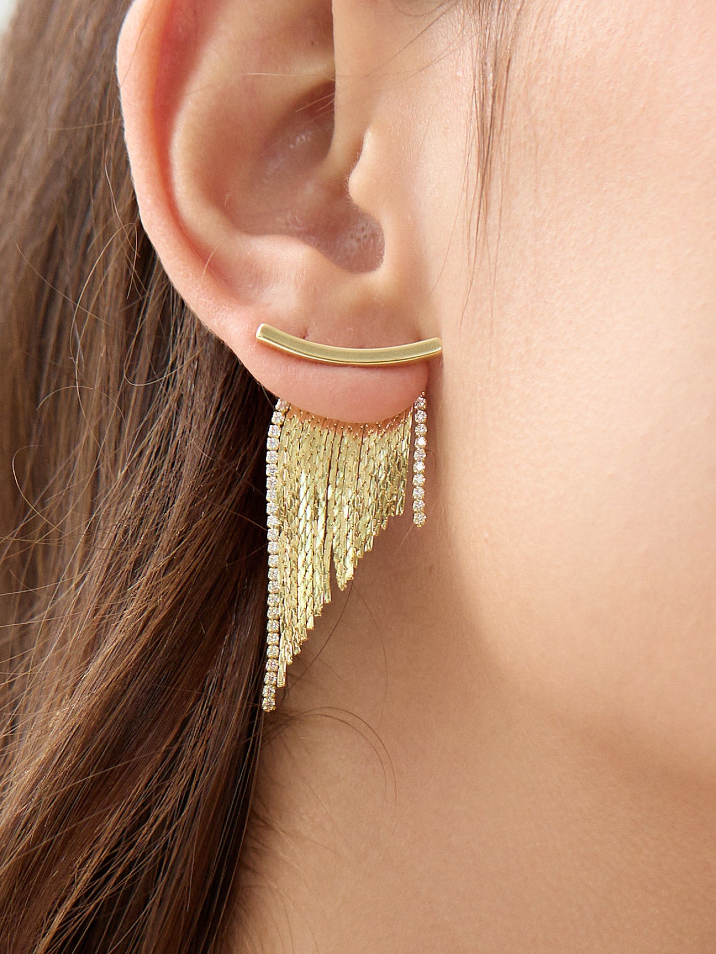 14K Gold Plated Cascade Tassel Earrings