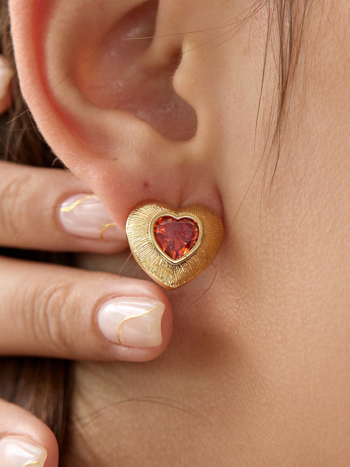 14K Gold Plated Heart of Renaissance Earrings