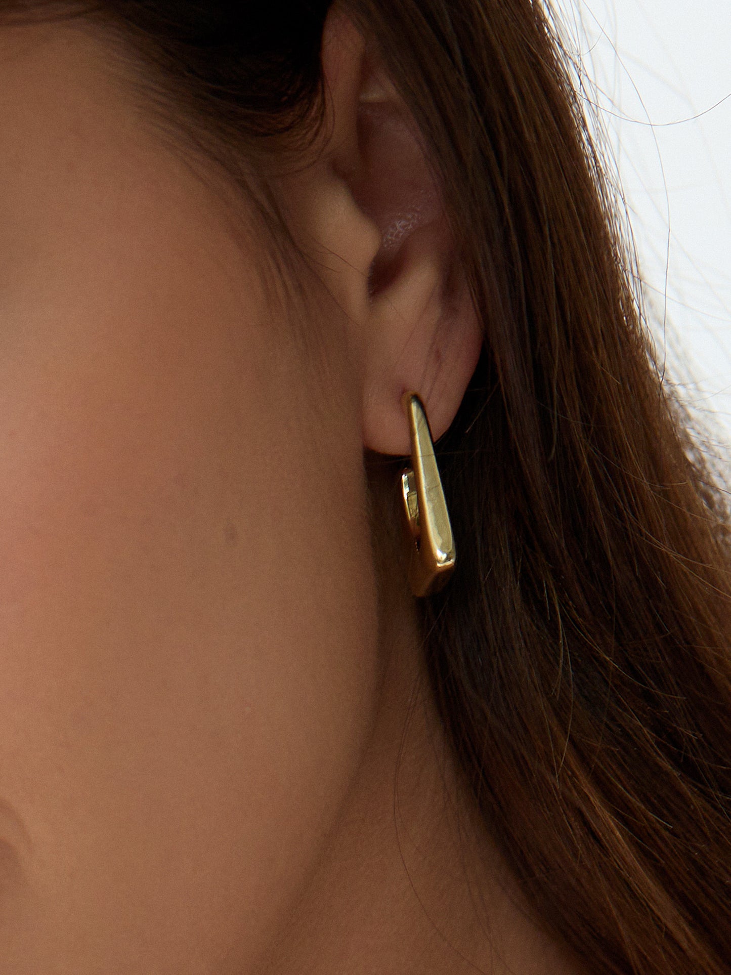 14K Gold Plated Metallic Frame Earrings