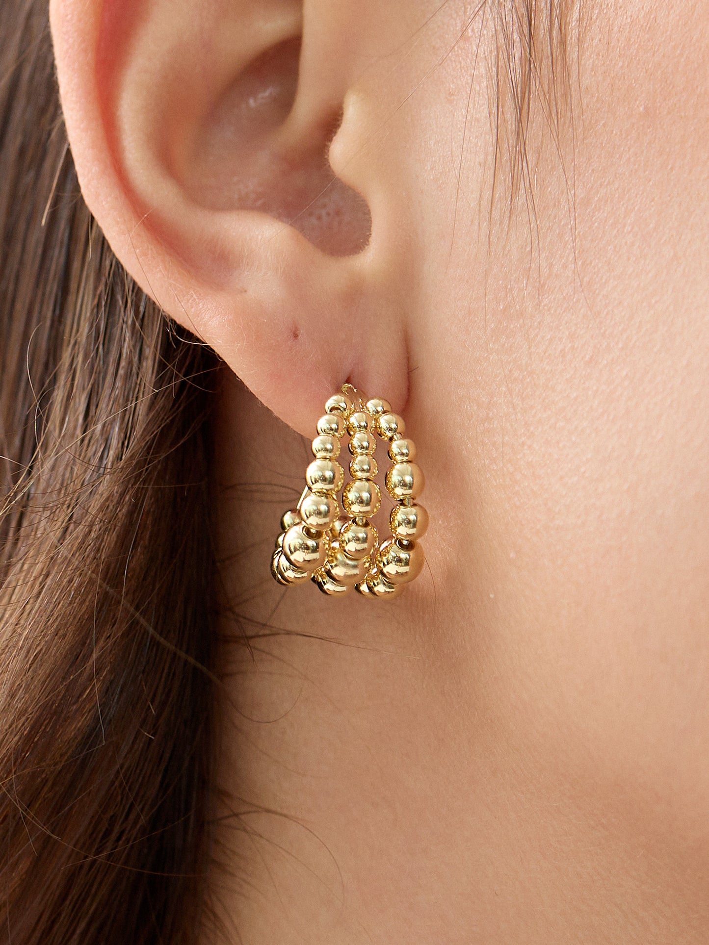 Gold Plated Bubbly Champagne Earrings