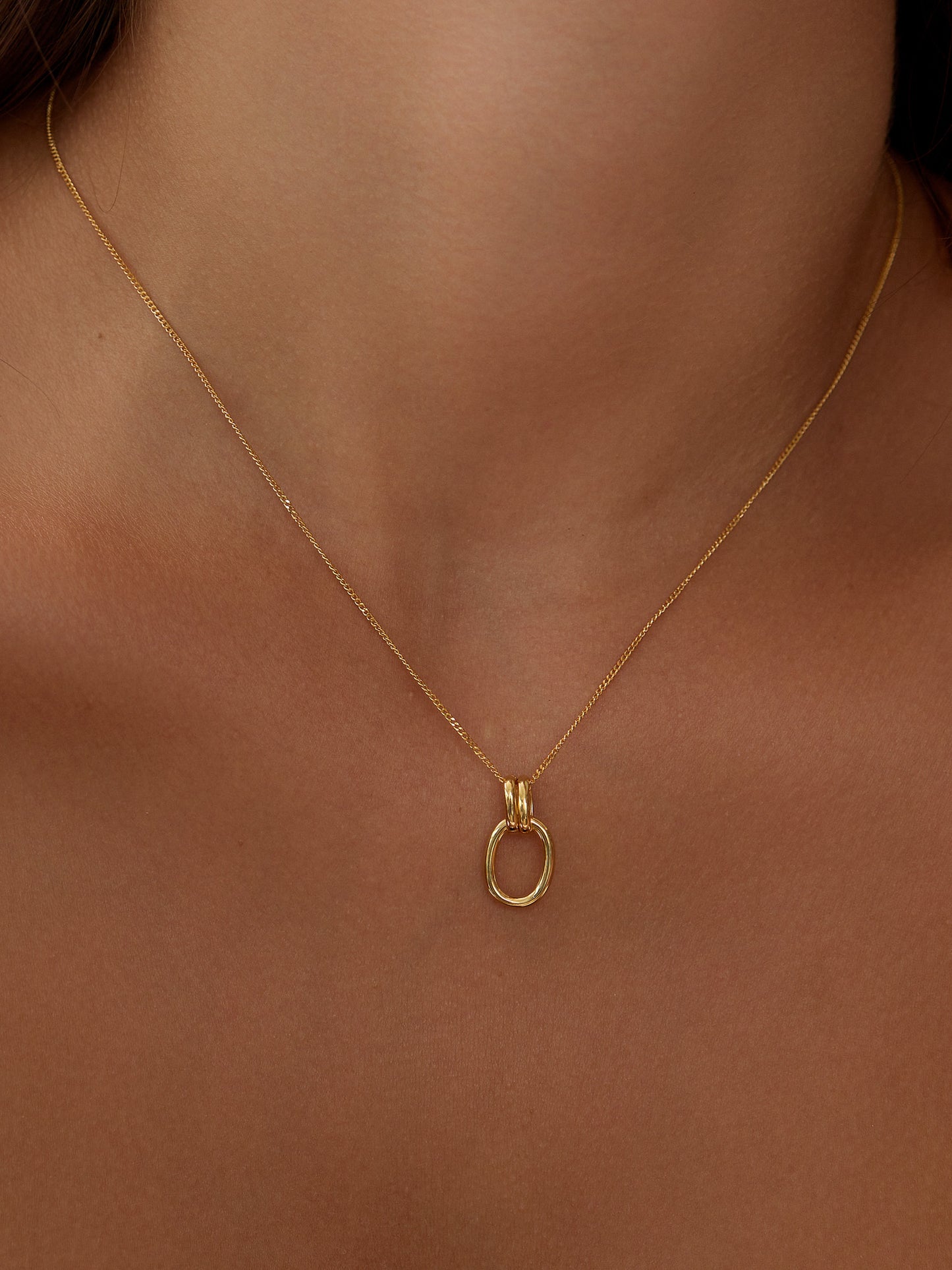 24k Gold Plated Silver Lock Necklace