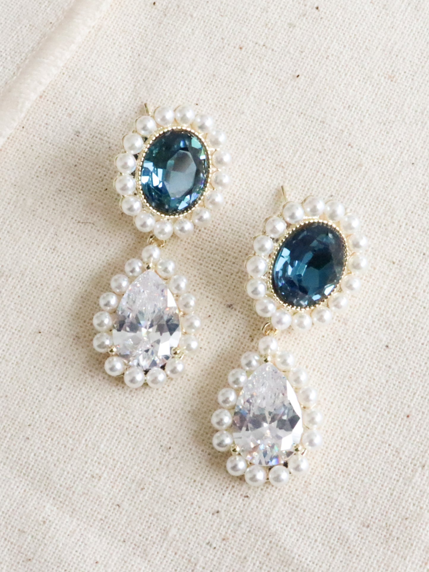 Zircon Pearl French Earrings