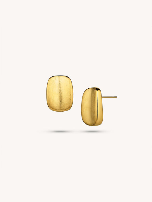 14K Gold Plated Glamor Matte Earrings - Revermejewelry