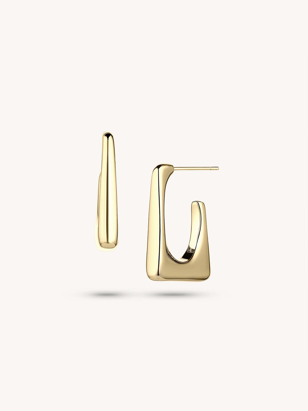 14K Gold Plated Metallic Frame Earrings - Revermejewelry