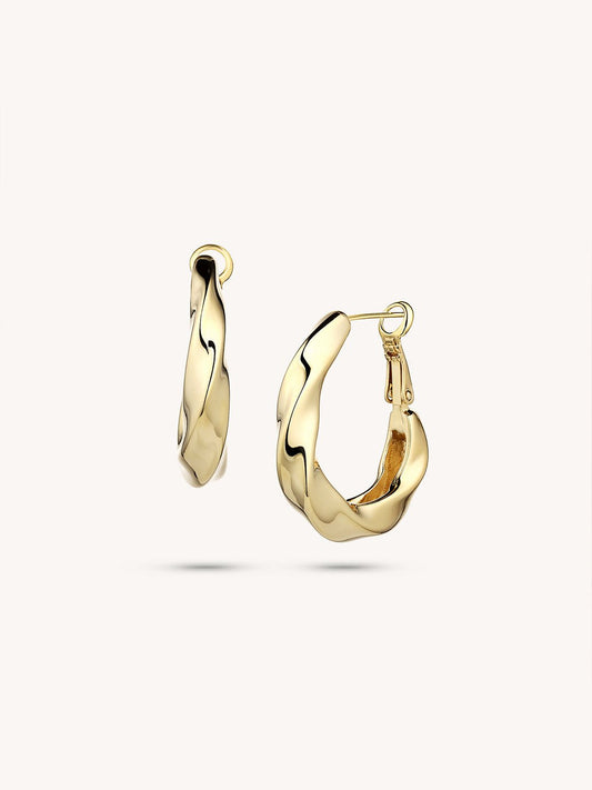 14K Gold Plated Serenity Swirl Earrings - Revermejewelry