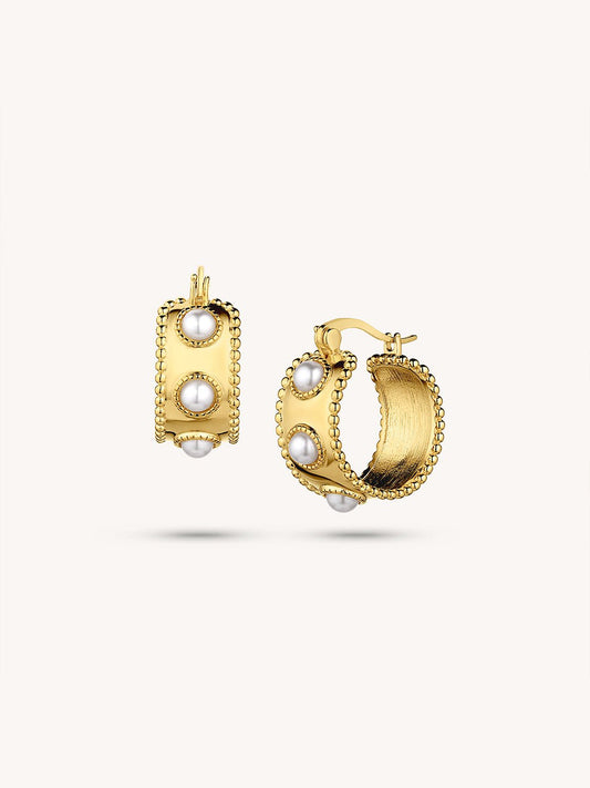 24K/White Gold Plated Silver Opulent Elegance Earrings - Revermejewelry