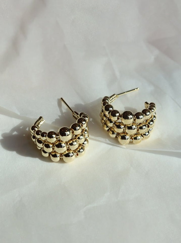 Gold Plated Bubbly Champagne Earrings - Revermejewelry
