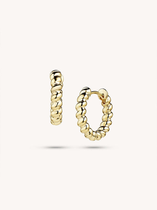 Gold Plated Frill Glamour Hoops Earrings - Revermejewelry